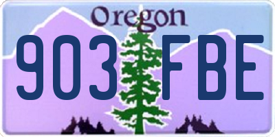 OR license plate 903FBE