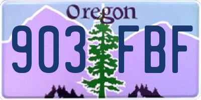 OR license plate 903FBF