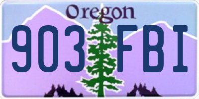 OR license plate 903FBI