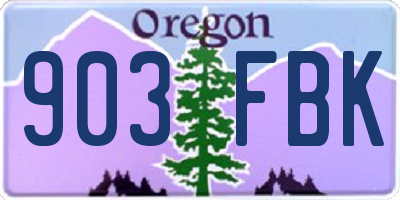 OR license plate 903FBK