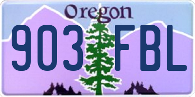 OR license plate 903FBL