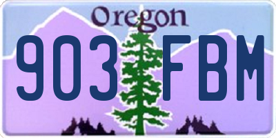 OR license plate 903FBM