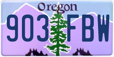 OR license plate 903FBW