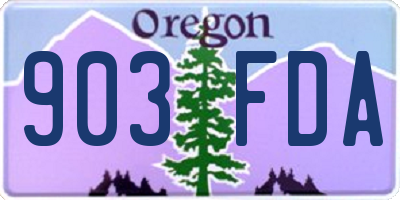 OR license plate 903FDA