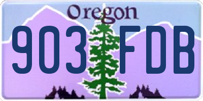 OR license plate 903FDB