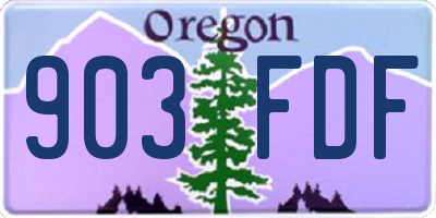 OR license plate 903FDF