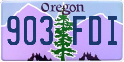 OR license plate 903FDI