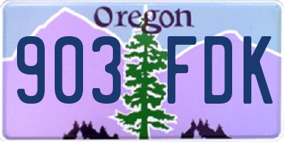 OR license plate 903FDK