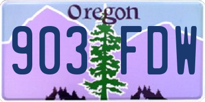 OR license plate 903FDW
