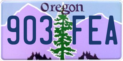OR license plate 903FEA