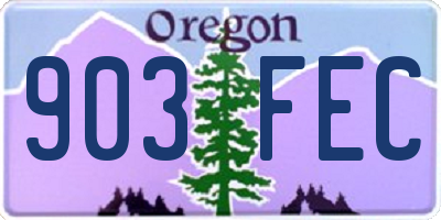 OR license plate 903FEC