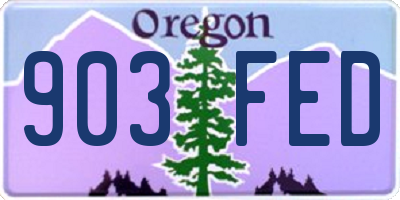OR license plate 903FED