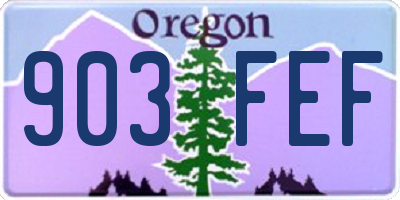 OR license plate 903FEF