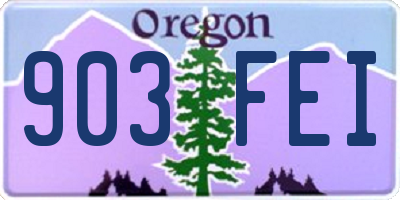 OR license plate 903FEI
