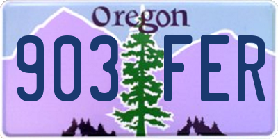 OR license plate 903FER