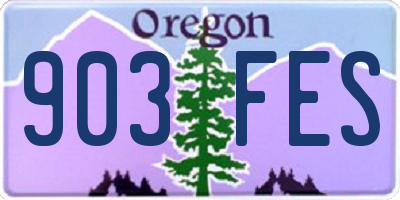 OR license plate 903FES