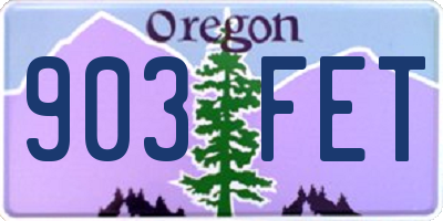 OR license plate 903FET