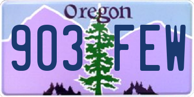 OR license plate 903FEW