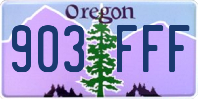 OR license plate 903FFF