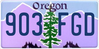 OR license plate 903FGD