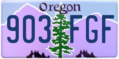 OR license plate 903FGF