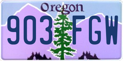 OR license plate 903FGW