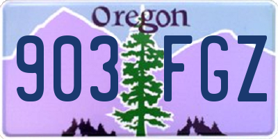 OR license plate 903FGZ