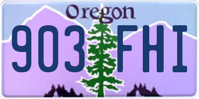 OR license plate 903FHI