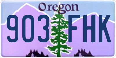 OR license plate 903FHK