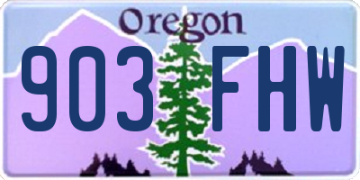 OR license plate 903FHW