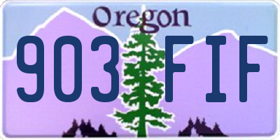 OR license plate 903FIF