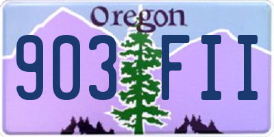 OR license plate 903FII