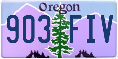 OR license plate 903FIV