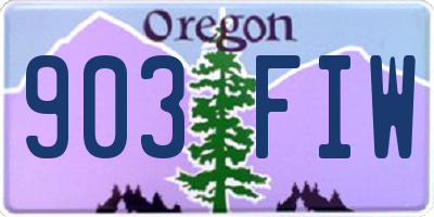 OR license plate 903FIW