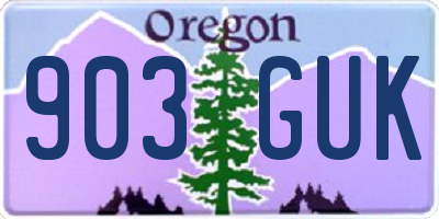 OR license plate 903GUK