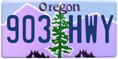 OR license plate 903HWY