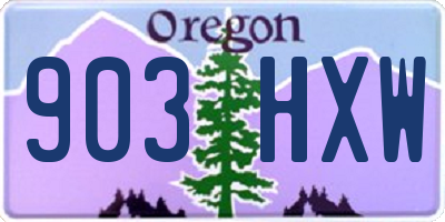 OR license plate 903HXW