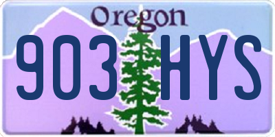 OR license plate 903HYS