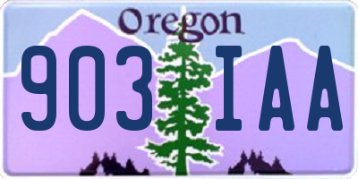 OR license plate 903IAA
