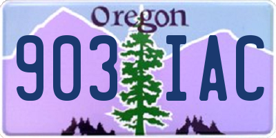 OR license plate 903IAC