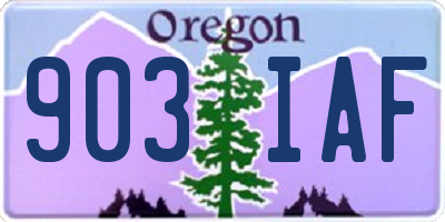 OR license plate 903IAF