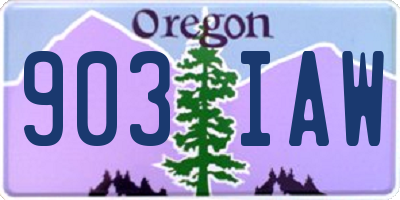 OR license plate 903IAW