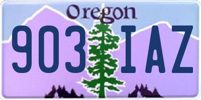 OR license plate 903IAZ