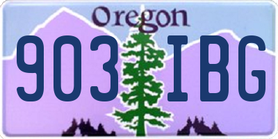 OR license plate 903IBG
