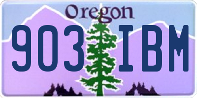 OR license plate 903IBM