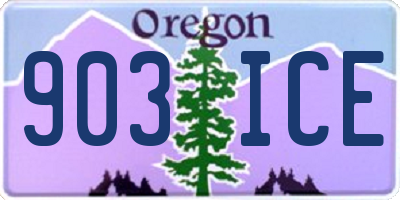 OR license plate 903ICE