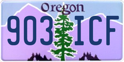 OR license plate 903ICF
