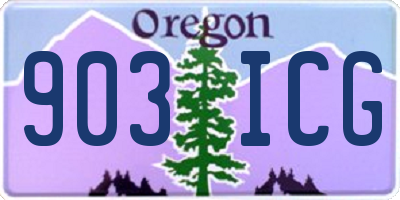OR license plate 903ICG