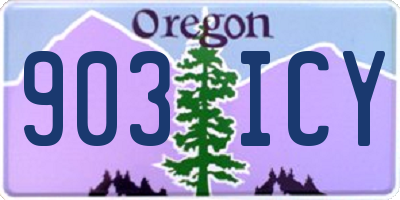 OR license plate 903ICY