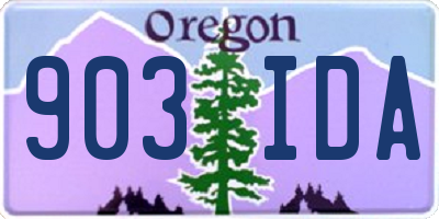 OR license plate 903IDA